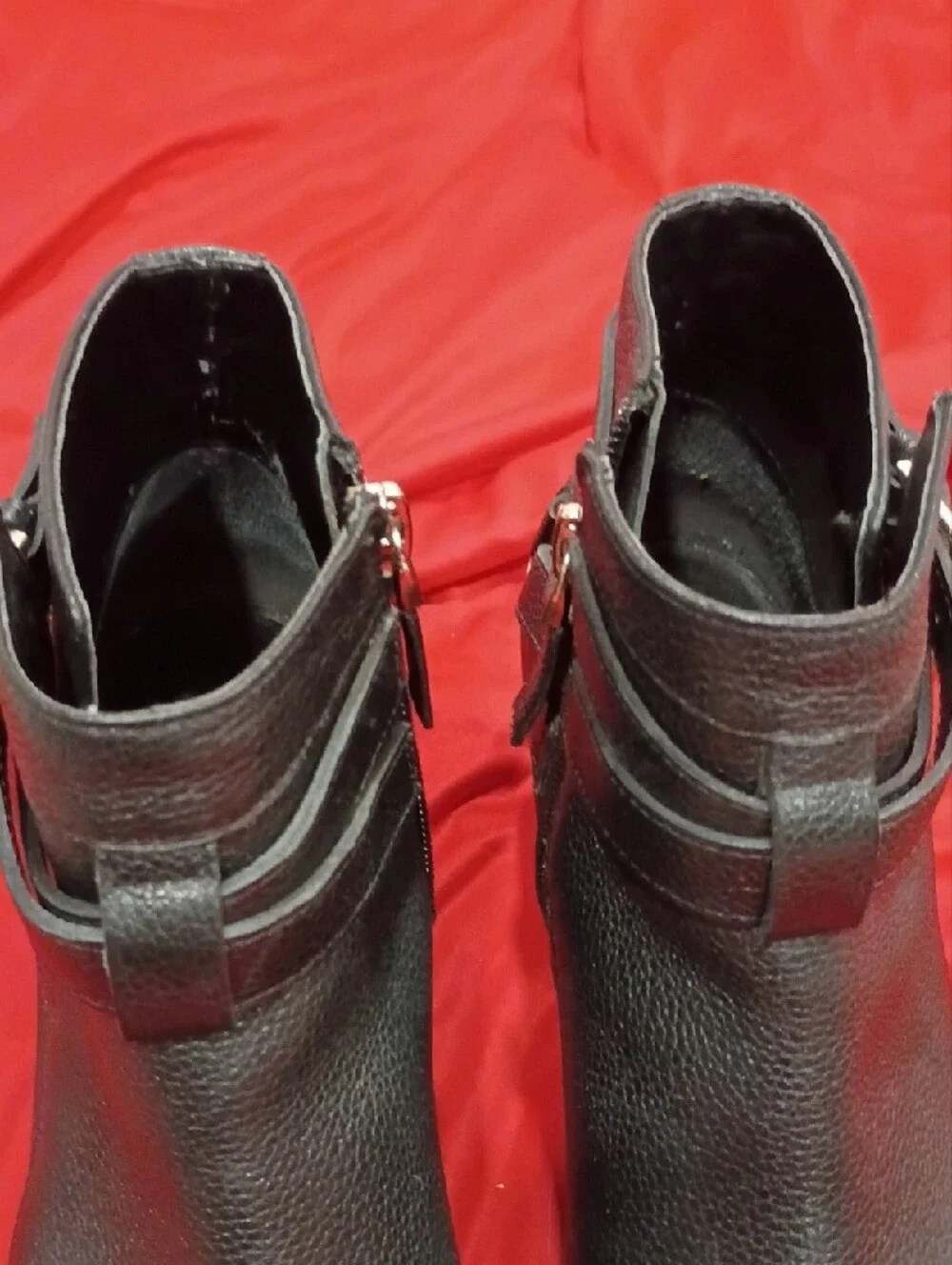Talbots Black Pointed Ankle Booties with Buckle Strap